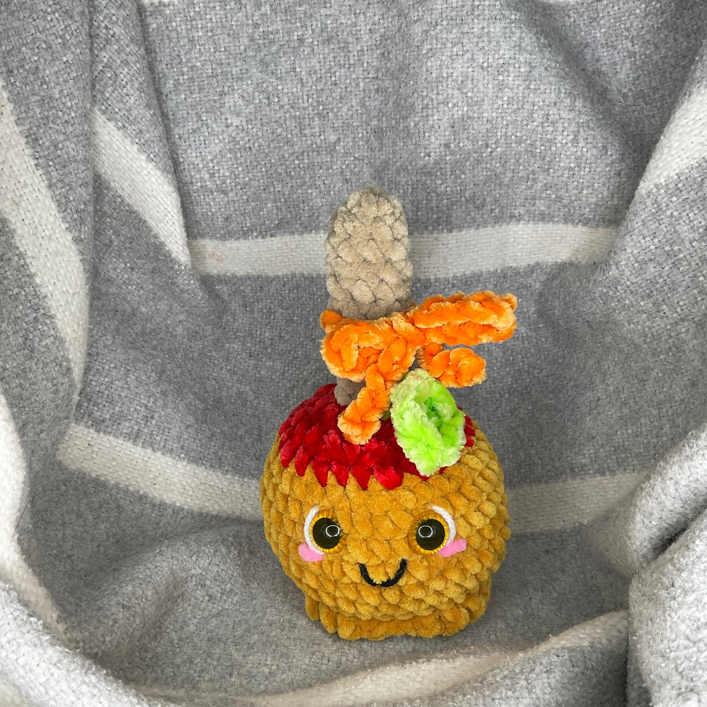 Red Carmel Apple Crochet Plush