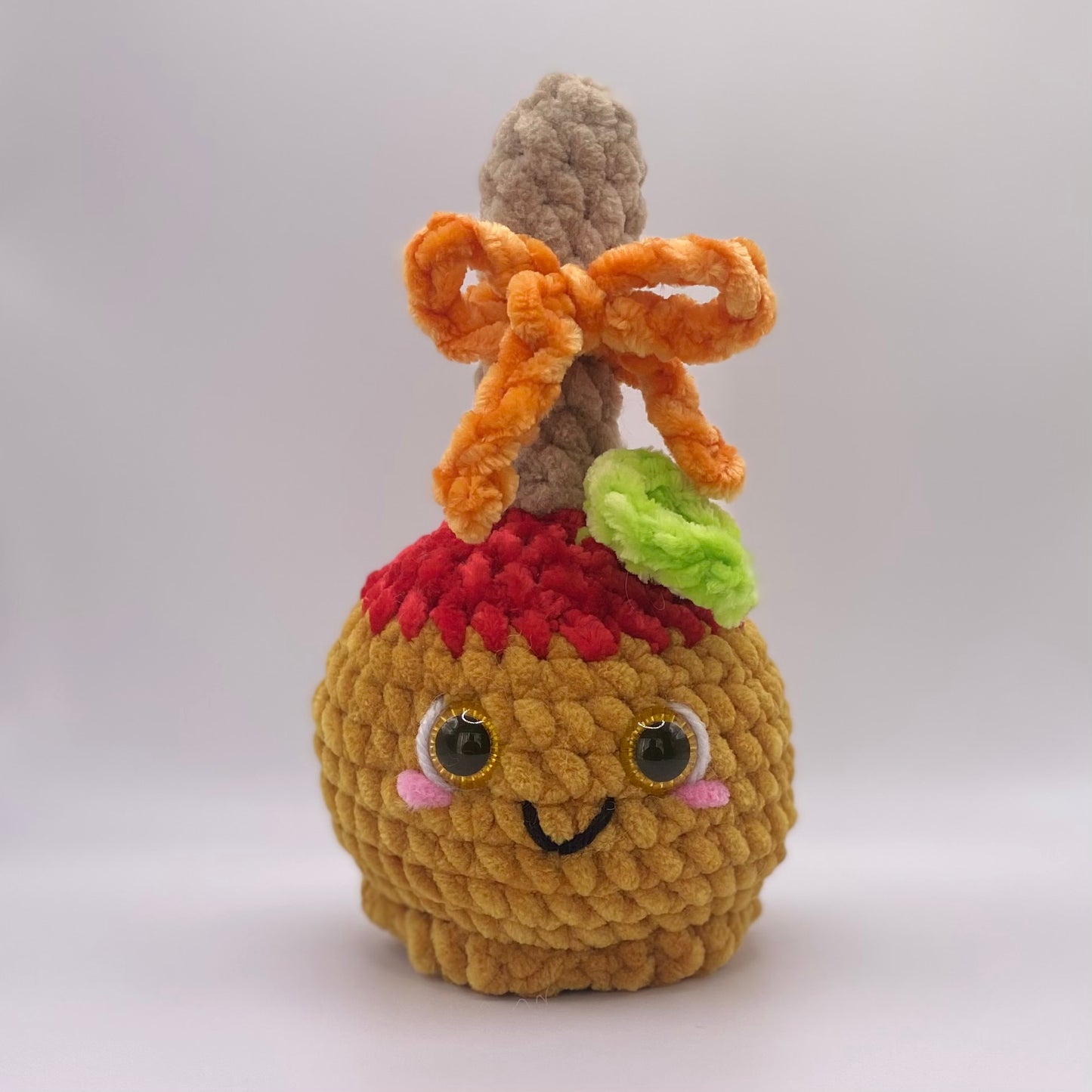 Red Carmel Apple Crochet Plush