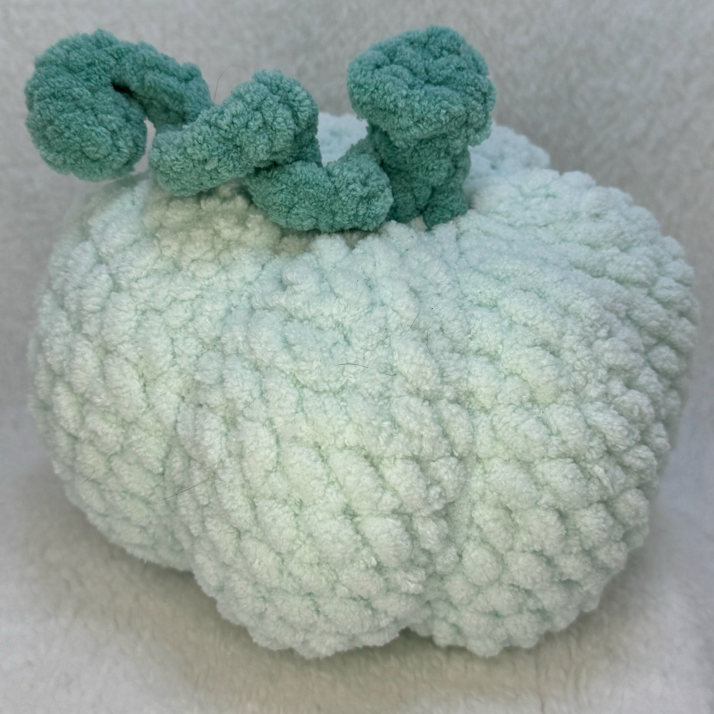 Extra Large Crochet Pumpkin in Mint and Sage