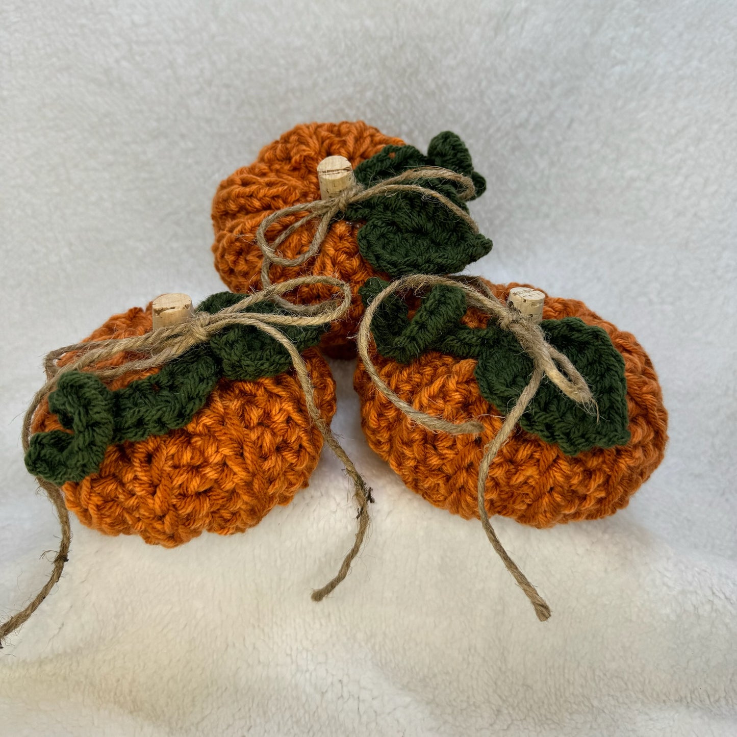 Small Crochet Pumpkin in Burnt Orange