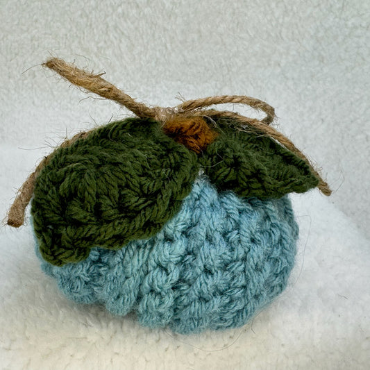 Mini Crochet Pumpkin Decor in Light Blue