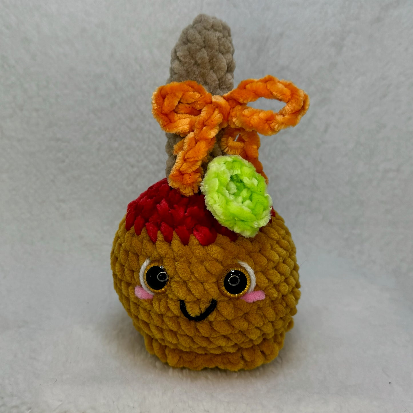 Red Carmel Apple Crochet Plush