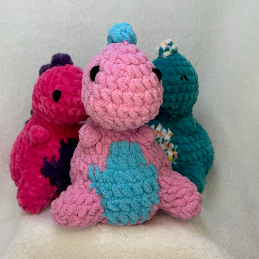 Crochet Chubby Dino Plush in Assorted Colors