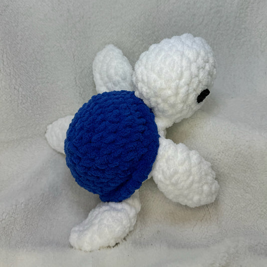 Large Crochet Sea Turtle in Blue and White