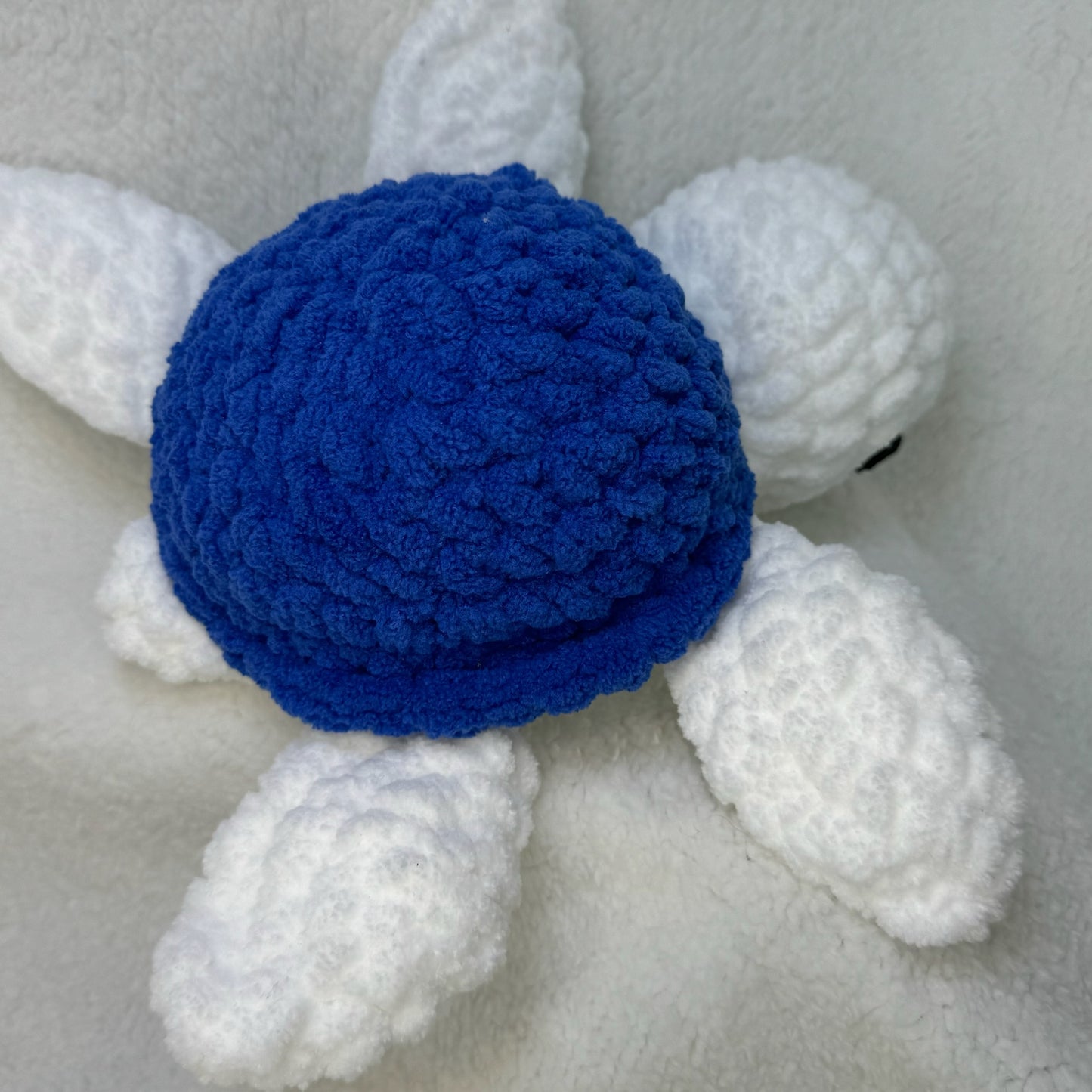 Large Crochet Sea Turtle in Blue and White