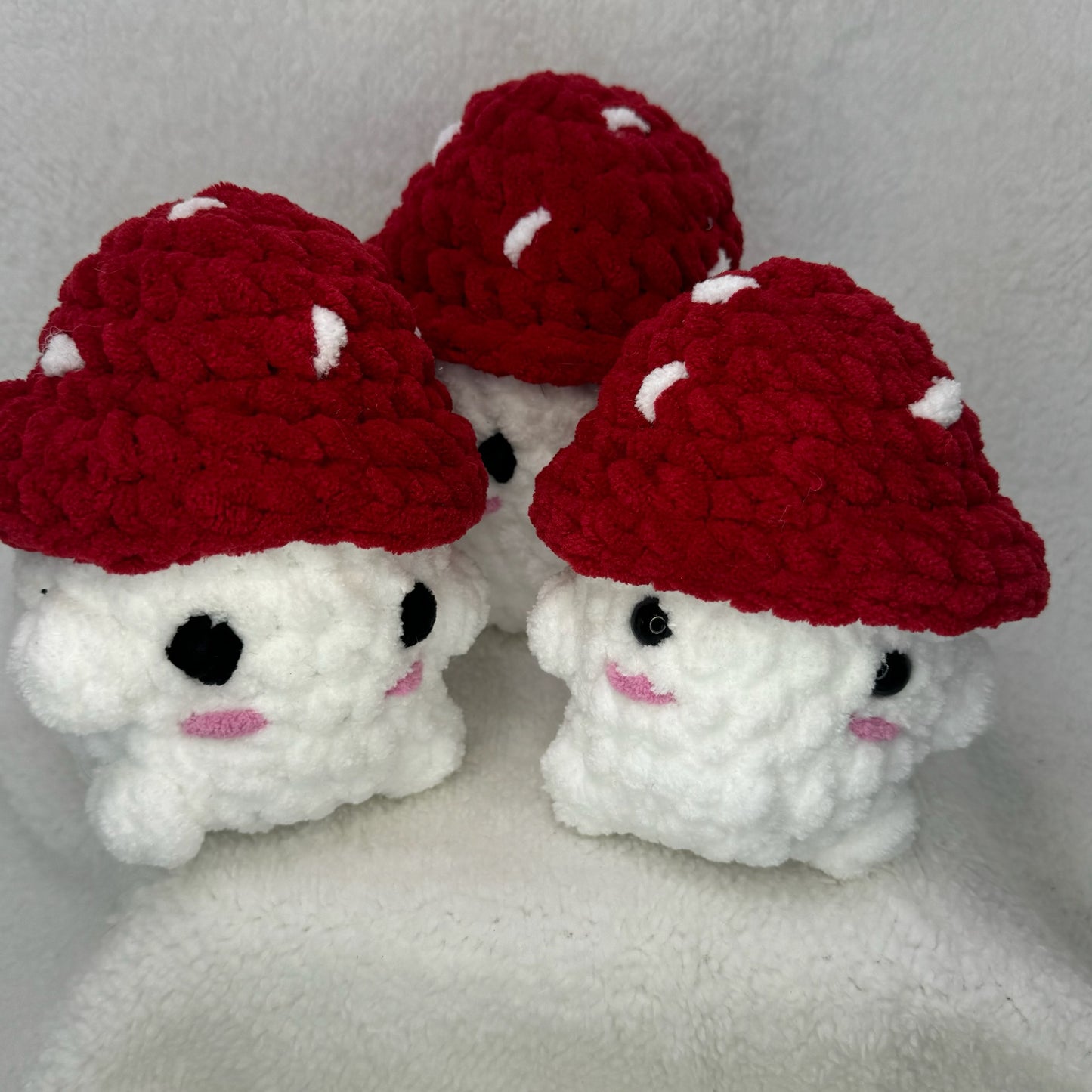 Crochet Chunky Mushie Boi in Red and White