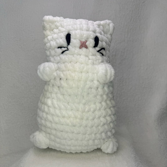 Large Standing Crochet Cat in White