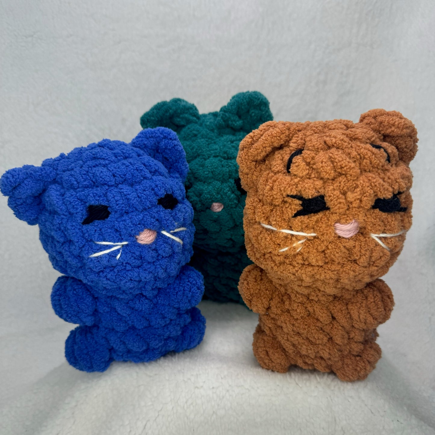 Small Standing Crochet Cat Plush in Assorted Colors