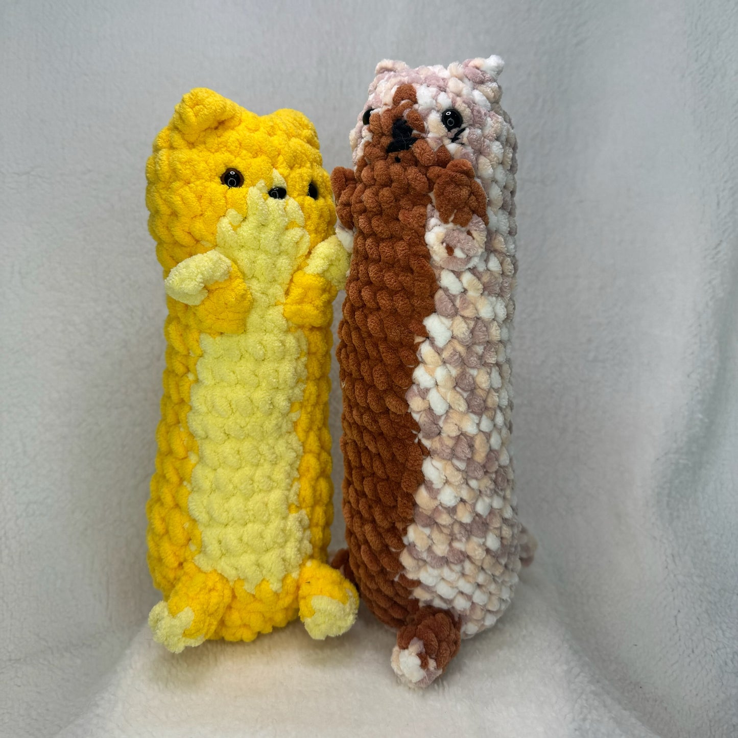 Standing Tall Crochet Cat Plush in Yellow