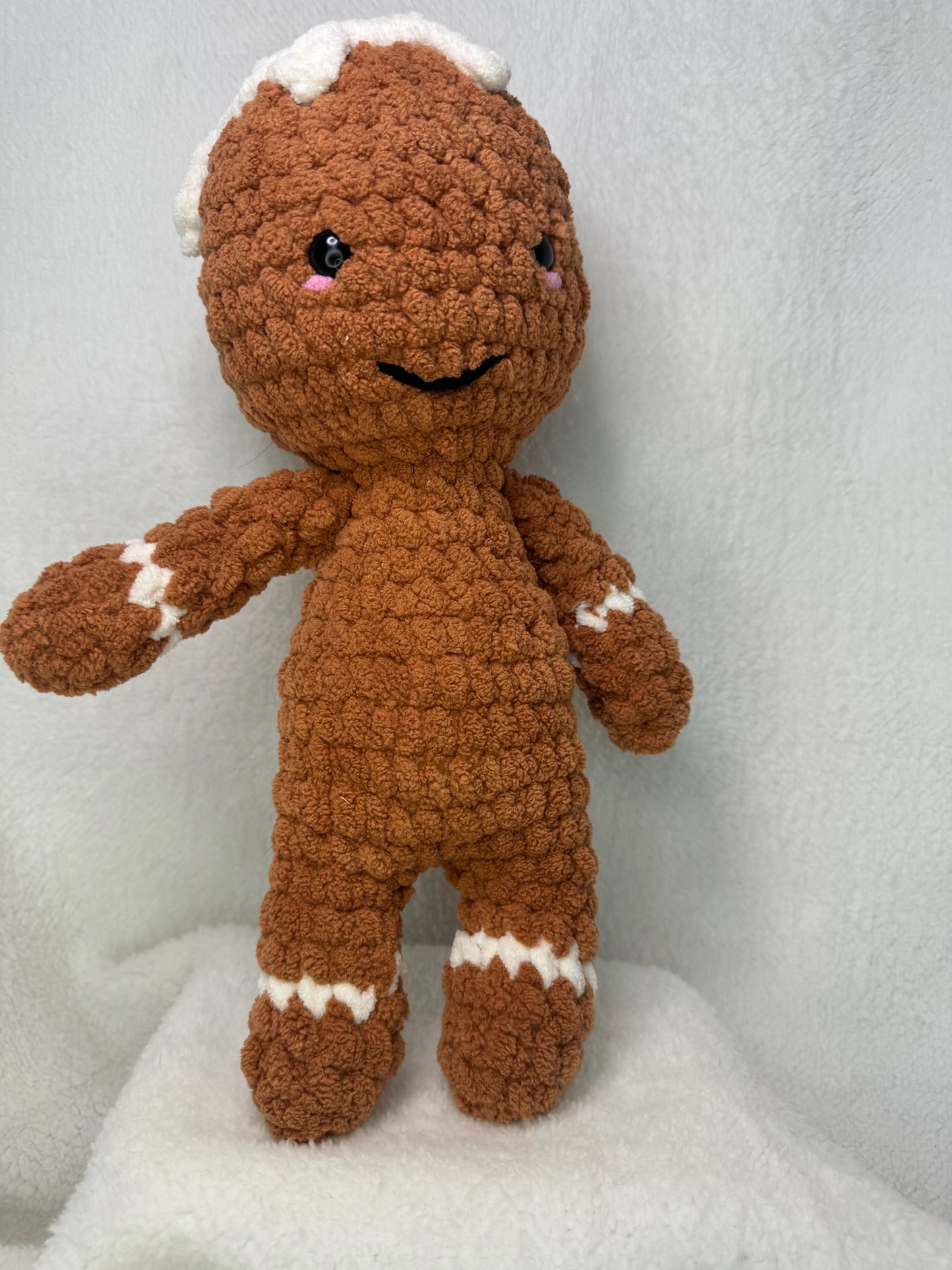 Large Crochet GingerBread Man Plush with Icing