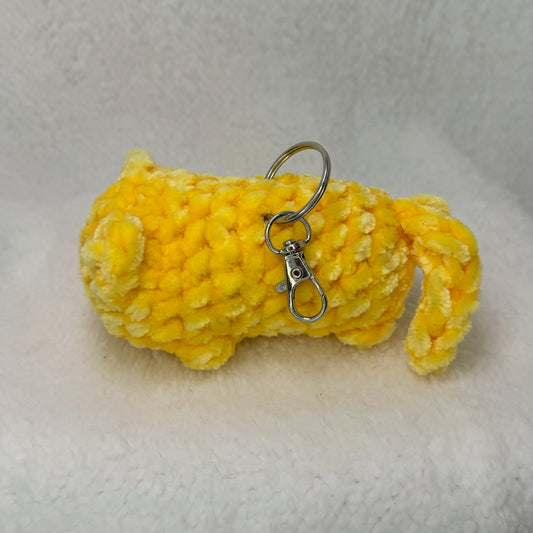 Mini Loaf Cat Plush Keychain Bag Buddy in Yellow