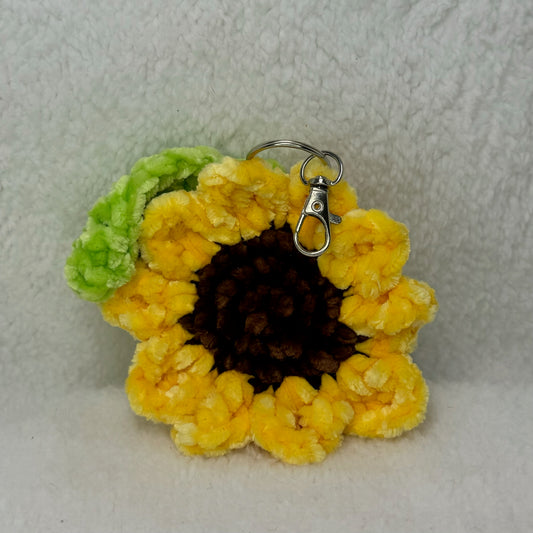 Crochet Sunflower Keychain or Bag Buddy