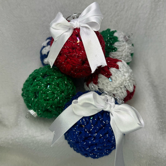 Small Crochet Granny Square Christmas Ornaments Assorted Colors Each Sold Separately (Copy)