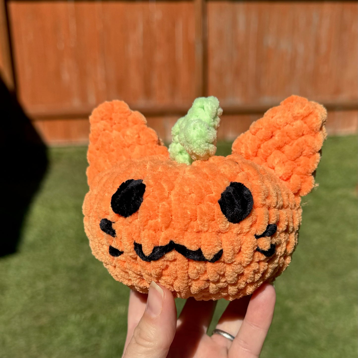 Crochet Pumpkin Cat Plush