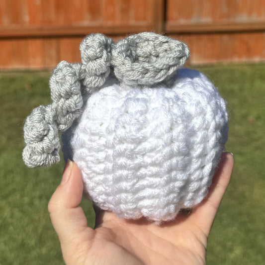 Crochet Small Green and White and Silver Pumpkins